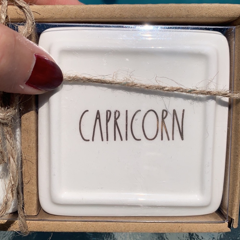 New, Rae Dunn Ceramic CAPRICORN Jewelry Box Set